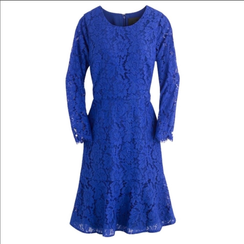 J.Crew vibrant blue lace cocktail dress, 6